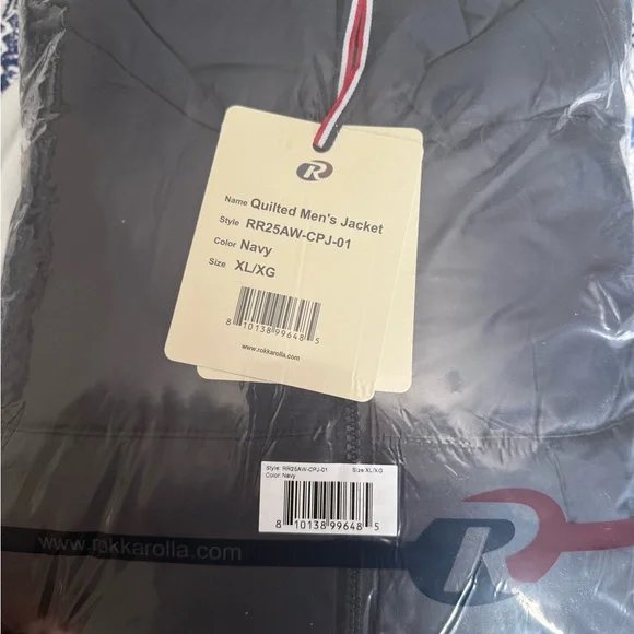 Rokka&Rolla Men's Navy Puffer Jacket- Brand New - Picture 6 of 6